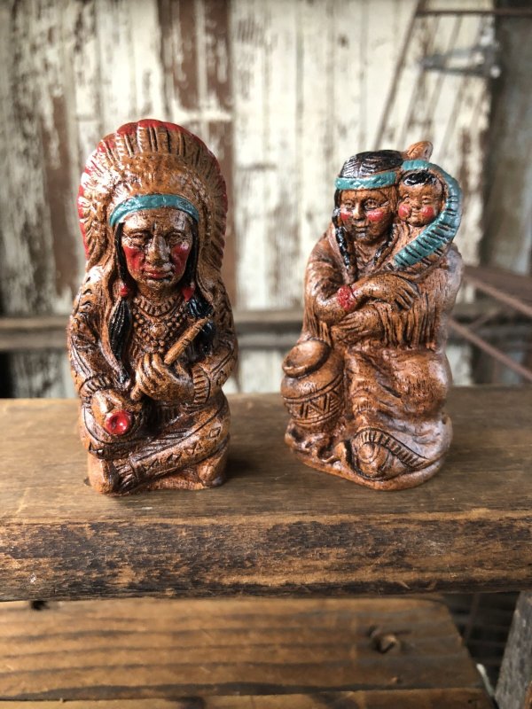 画像1: 40s Vintage Native American Indian S/P Shakers (A037)