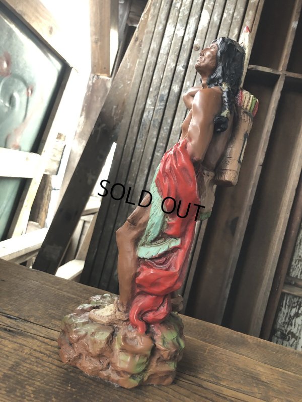 画像4: 70s Vintage Universal Statuary Native American Indian Warrior Statue 37cm (A036)