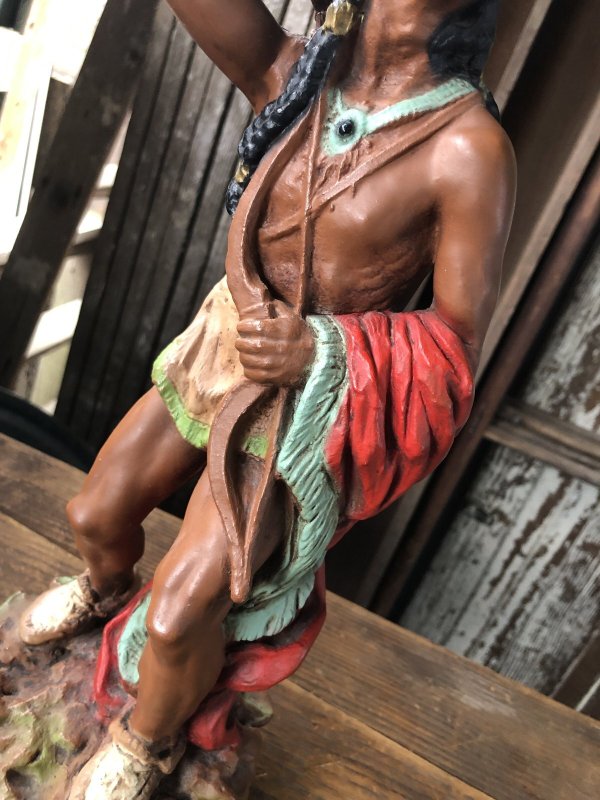 画像7: 70s Vintage Universal Statuary Native American Indian Warrior Statue 37cm (A036)