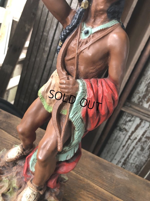 画像7: 70s Vintage Universal Statuary Native American Indian Warrior Statue 37cm (A036)