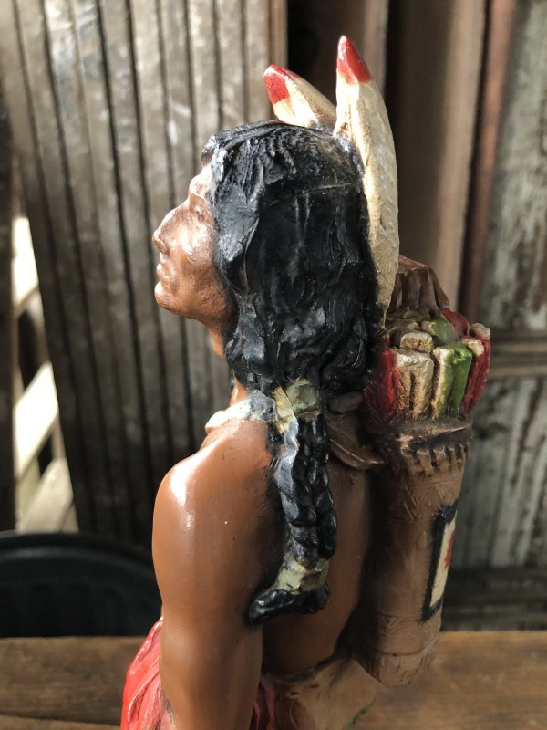 画像5: 70s Vintage Universal Statuary Native American Indian Warrior Statue 37cm (A036)