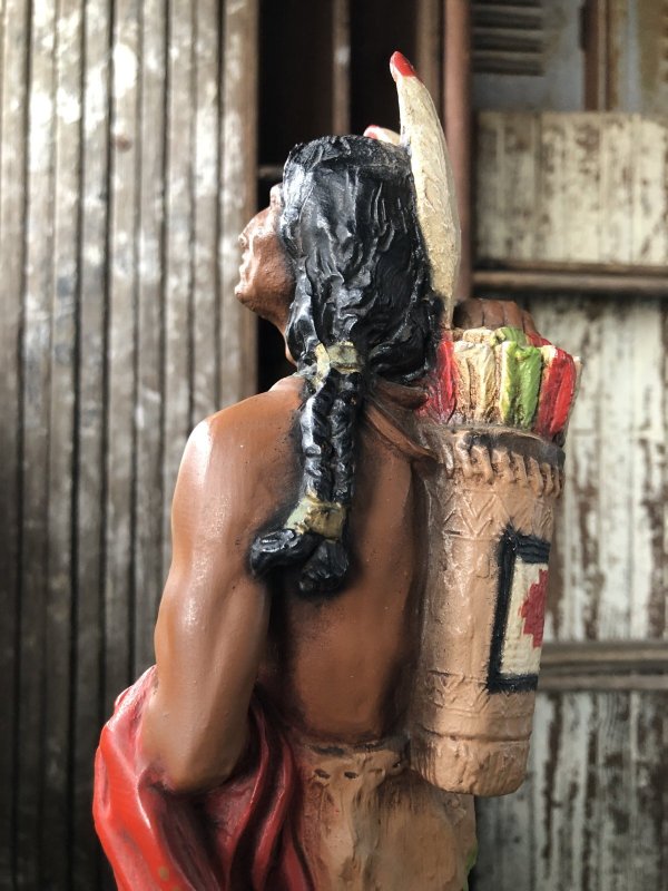 画像11: 70s Vintage Universal Statuary Native American Indian Warrior Statue 37cm (A036)