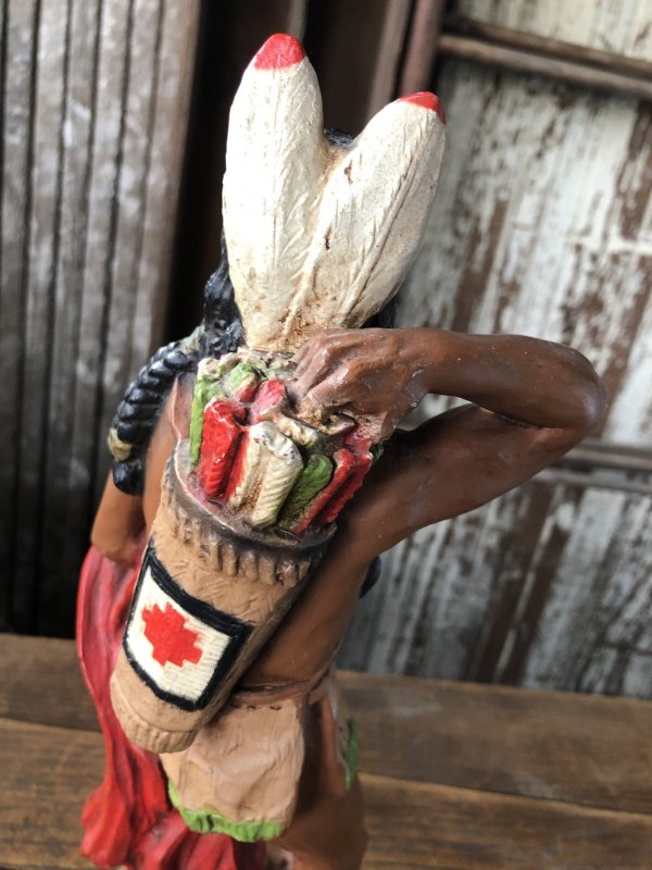 画像10: 70s Vintage Universal Statuary Native American Indian Warrior Statue 37cm (A036)