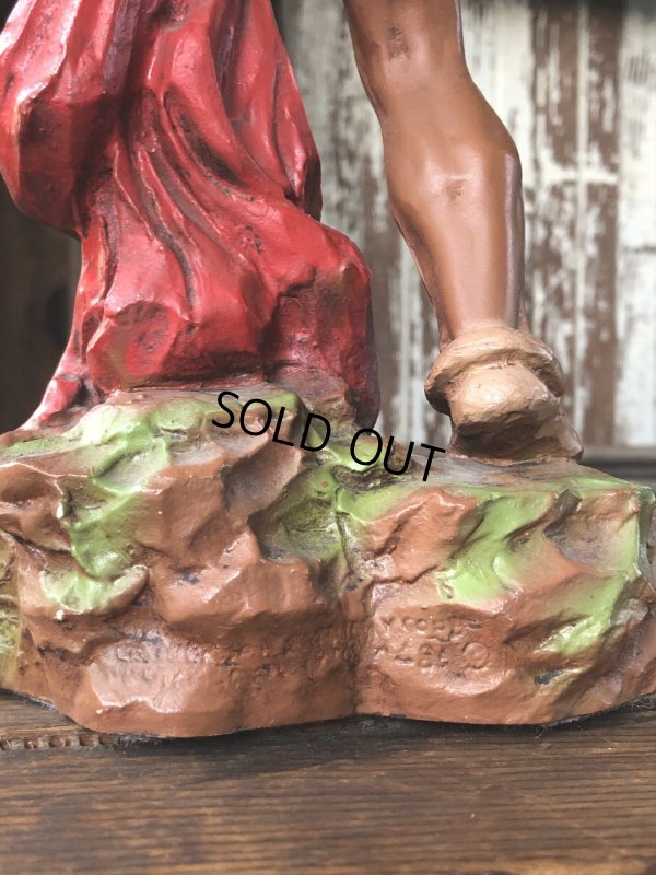 画像13: 70s Vintage Universal Statuary Native American Indian Warrior Statue 37cm (A036)