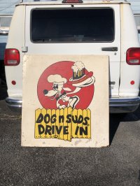 Vintage Advertising Dog n Suds Hot Dog and Root Beer Drive-in Store Display Sign RARE! HTF!! (A038)