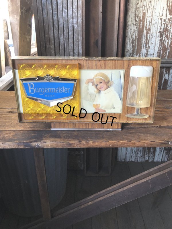 画像1: 60s Vintage Burgermeister Beer Advertising Lighted Store Display Sign (A039)