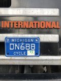 Vintage License Plate MICHIGAN DN688 CYCLE (A044)