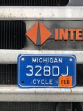 Vintage License Plate MICHIGAN 328DJ CYCLE (A043)