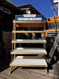 【店舗引き取り限定】 Vintage Johnson and Johnson Advertising FIRST AID NEEDS Store Display Shelf Rack HTF!  (A050)