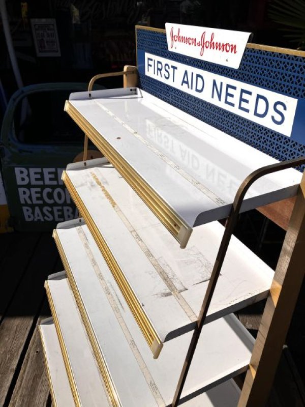画像4: 【店舗引き取り限定】 Vintage Johnson and Johnson Advertising FIRST AID NEEDS Store Display Shelf Rack HTF!  (A050)