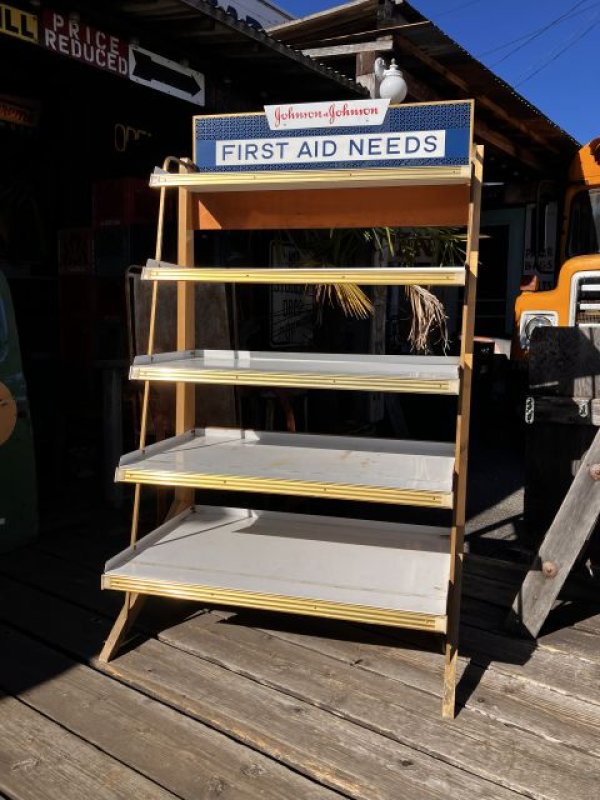 画像15: 【店舗引き取り限定】 Vintage Johnson and Johnson Advertising FIRST AID NEEDS Store Display Shelf Rack HTF!  (A050)