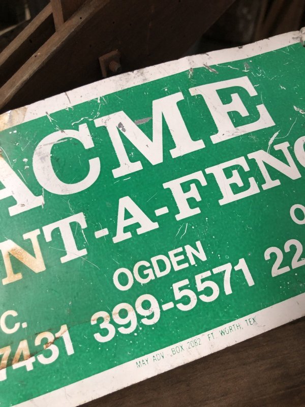 画像3: Vintage Acme Rent-A-Fence Co Sign (A055)