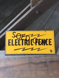 Vintage Electric Fence Farm Warning Sign (A052)