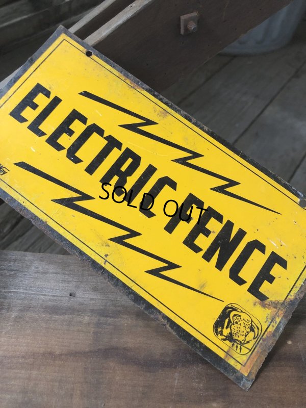 画像3: Vintage Electric Fence Farm Warning Sign (A053)