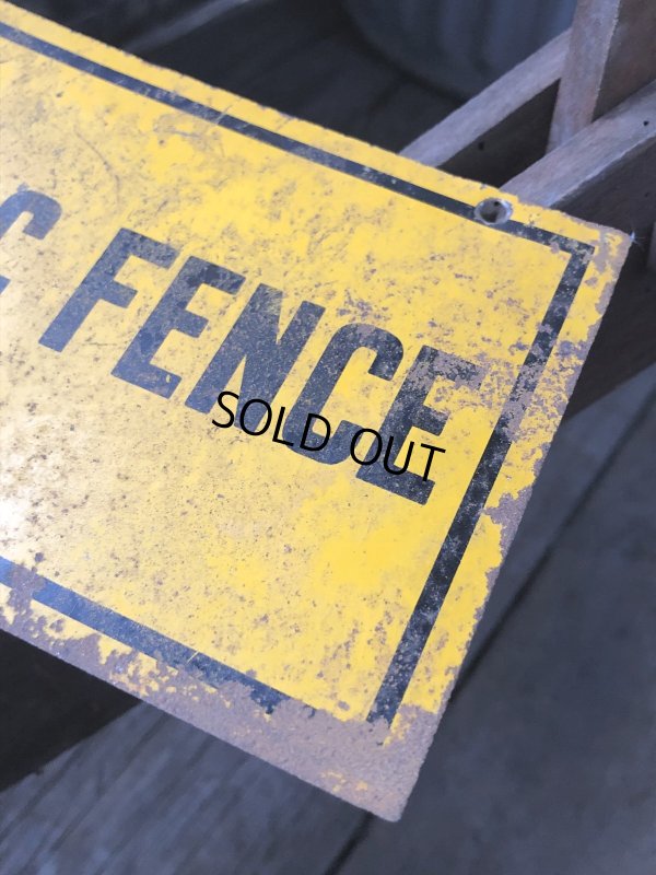 画像4: Vintage Electric Fence Farm Warning Sign (A051)