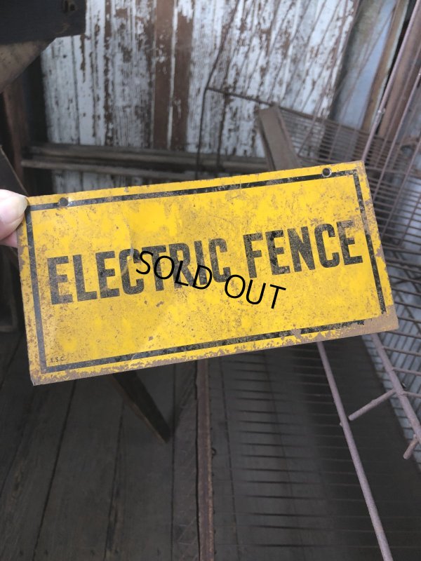 画像6: Vintage Electric Fence Farm Warning Sign (A051)