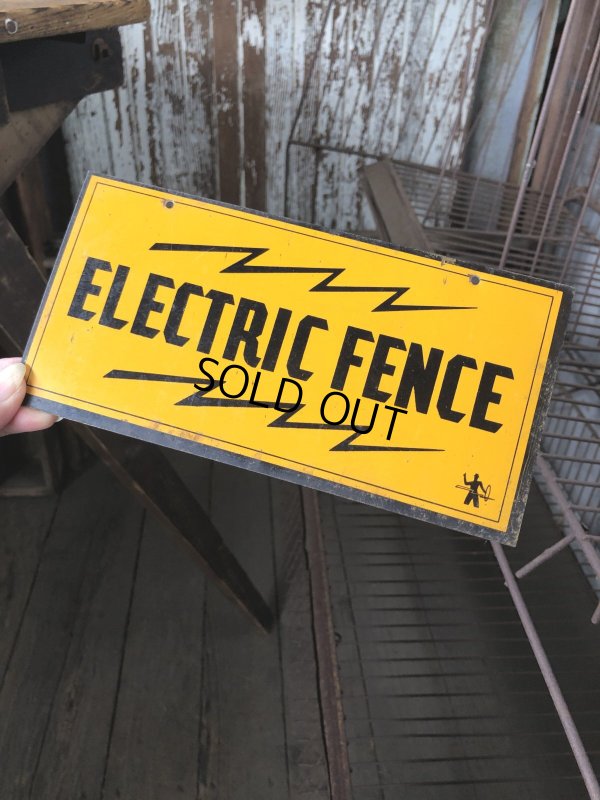 画像6: Vintage Electric Fence Farm Warning Sign (A052)