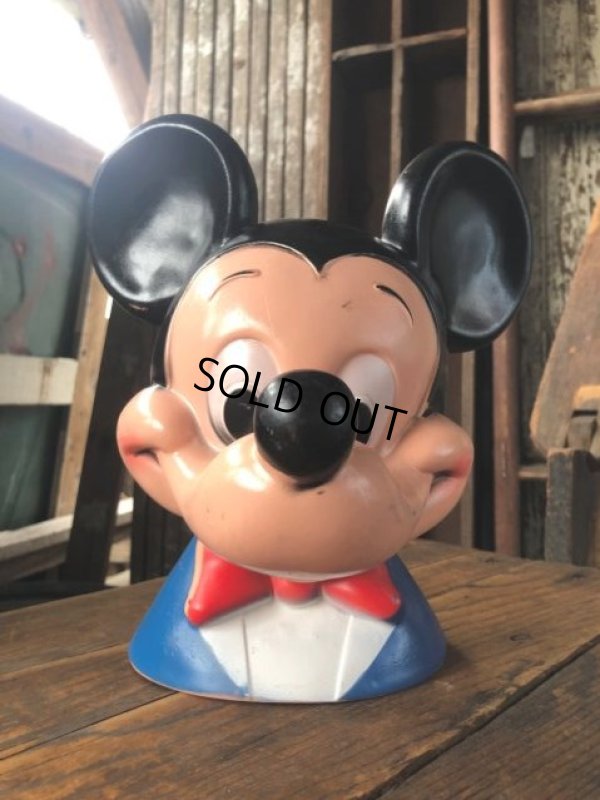 画像1: 70s Vintage Disney Mickey Mouse Face Coin Bank (A063)