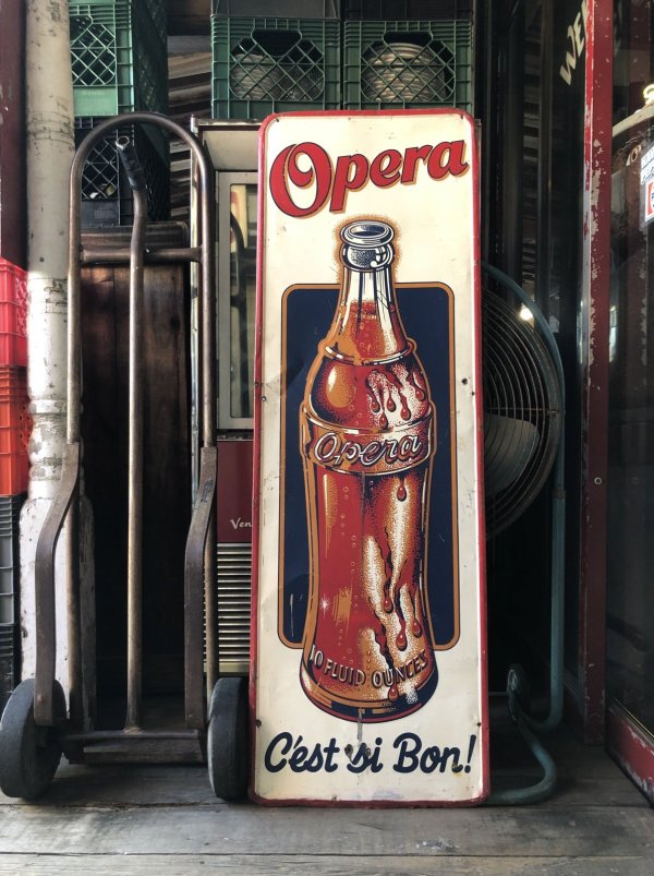 画像22: 40s Vintage Original OPERA Ornage Soda Pop Advertising Sotre Display Sign (A066)