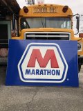 【店舗引き取り限定】 Original Huge Vintage Marathon Oil Gas Station Sign (A070)