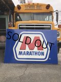 【店舗引き取り限定】 Original Huge Vintage Marathon Oil Gas Station Sign (A070)