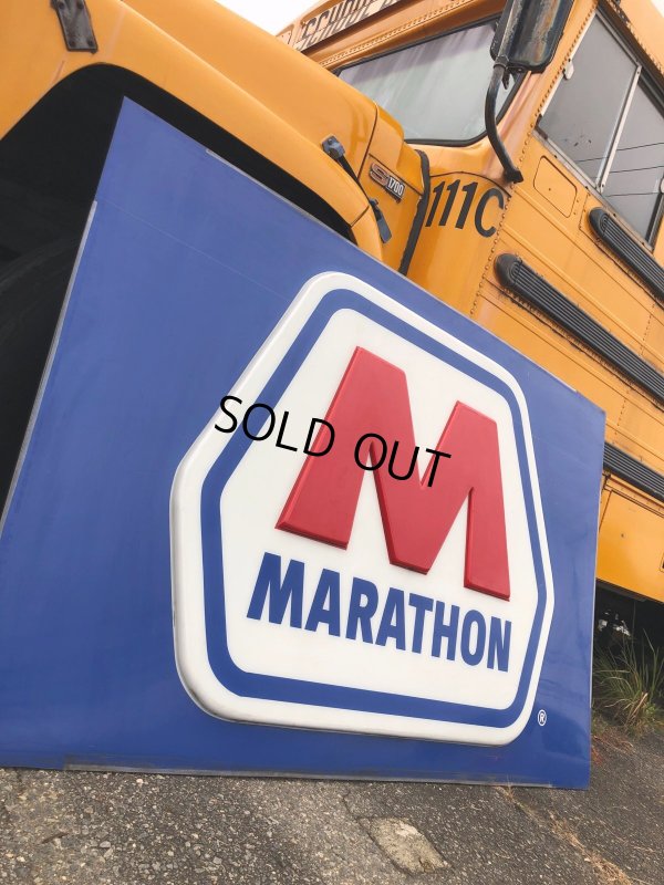 画像2: 【店舗引き取り限定】 Original Huge Vintage Marathon Oil Gas Station Sign (A070)