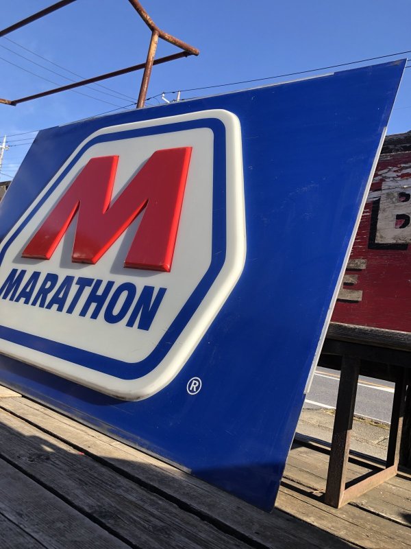 画像17: 【店舗引き取り限定】 Original Huge Vintage Marathon Oil Gas Station Sign (A070)