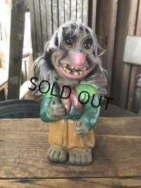 60s Vintage Heico Troll Carrying Firewood Nodder Bobble Head (A075)