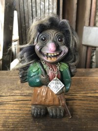 60s Vintage Heico Troll Carrying Firewood Nodder Bobble Head Small Size (A077)