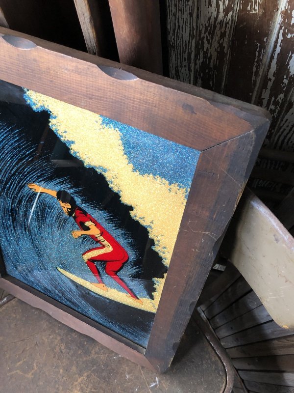 画像3: Vintage Surf Glitter Art Surf Shack Display SURFBOARD I.B.M #971770 (A082) 