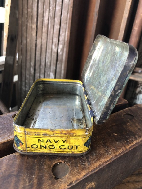 画像13: Early 1900s Antique GAIL & AX NAVY Tobacco Tin Can (A085) 