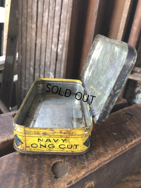 画像13: Early 1900s Antique GAIL & AX NAVY Tobacco Tin Can (A085) 