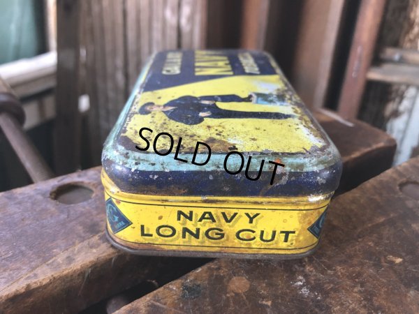 画像4: Early 1900s Antique GAIL & AX NAVY Tobacco Tin Can (A085) 