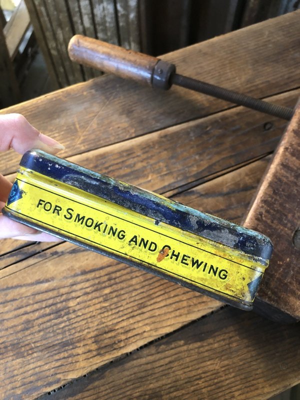 画像11: Early 1900s Antique GAIL & AX NAVY Tobacco Tin Can (A085) 