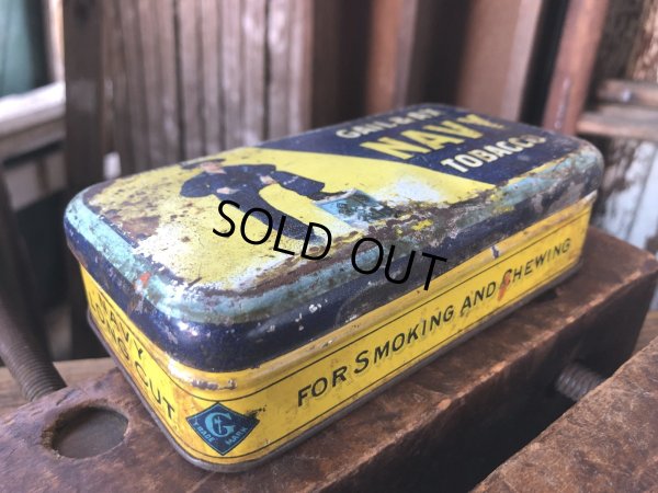 画像3: Early 1900s Antique GAIL & AX NAVY Tobacco Tin Can (A085) 