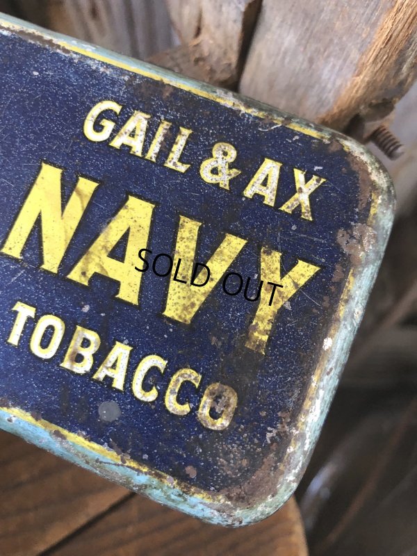 画像8: Early 1900s Antique GAIL & AX NAVY Tobacco Tin Can (A085) 