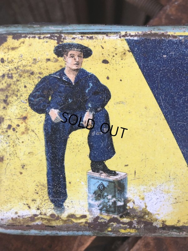 画像9: Early 1900s Antique GAIL & AX NAVY Tobacco Tin Can (A085) 