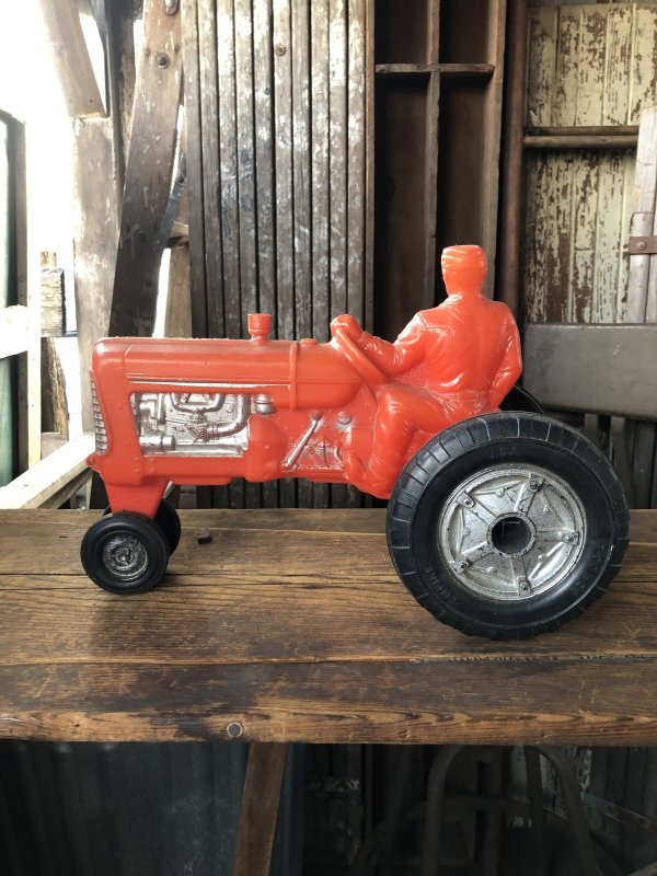 画像3: 60s Vintage Empire Tractor Plastic Mold Toy Red (A086)