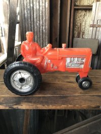 60s Vintage Empire Tractor Plastic Mold Toy Red (A086)