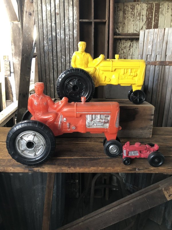画像12: 60s Vintage Empire Tractor Plastic Mold Toy Yellow (B430)