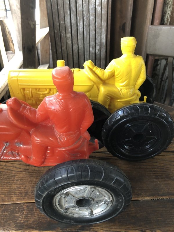 画像10: 60s Vintage Empire Tractor Plastic Mold Toy Yellow (B430)