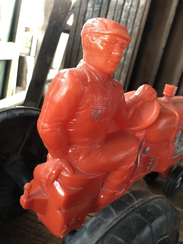 画像9: 60s Vintage Empire Tractor Plastic Mold Toy Red (A086)