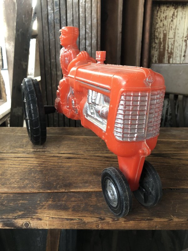 画像2: 60s Vintage Empire Tractor Plastic Mold Toy Red (A086)