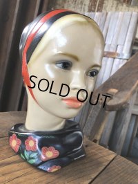 Vintage Mid-Century Marwal Chalkware Head Bust Statue (A087) 