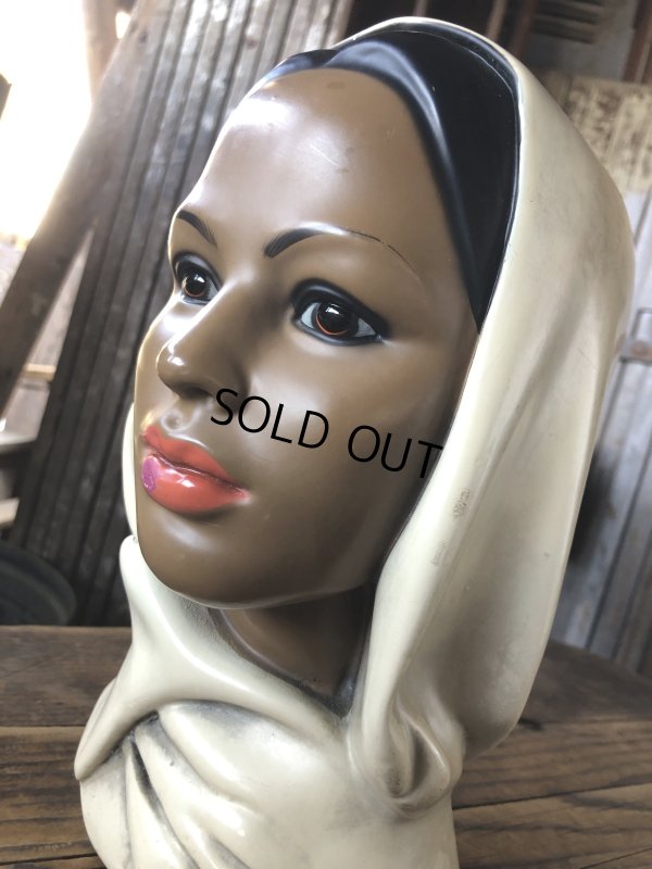 画像9: Vintage Mid-Century Marwal Chalkware Head Bust Statue (A089) 