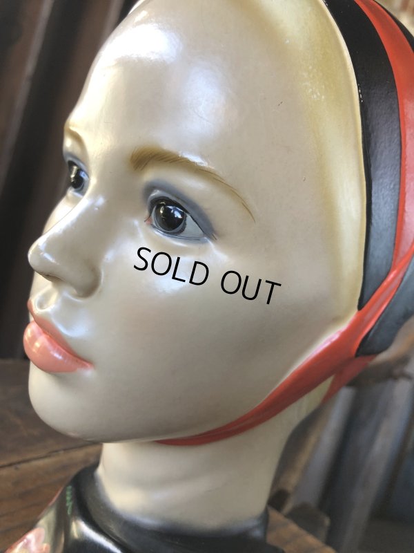 画像10: Vintage Mid-Century Marwal Chalkware Head Bust Statue (A087) 