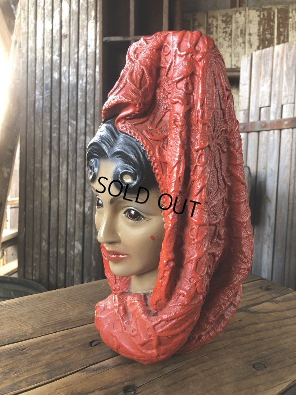 画像2: Vintage Mid-Century Marwal Chalkware Head Bust Statue (A088) 