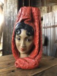 画像1: Vintage Mid-Century Marwal Chalkware Head Bust Statue (A088)  (1)