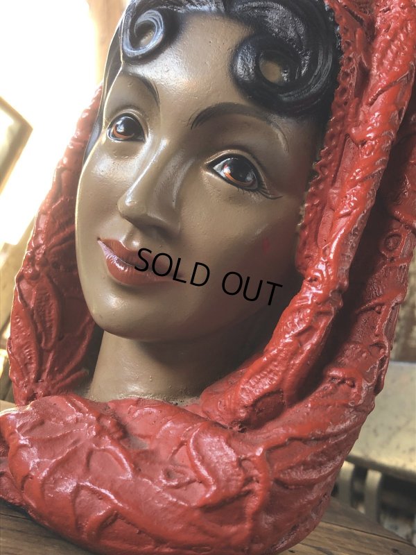 画像8: Vintage Mid-Century Marwal Chalkware Head Bust Statue (A088) 