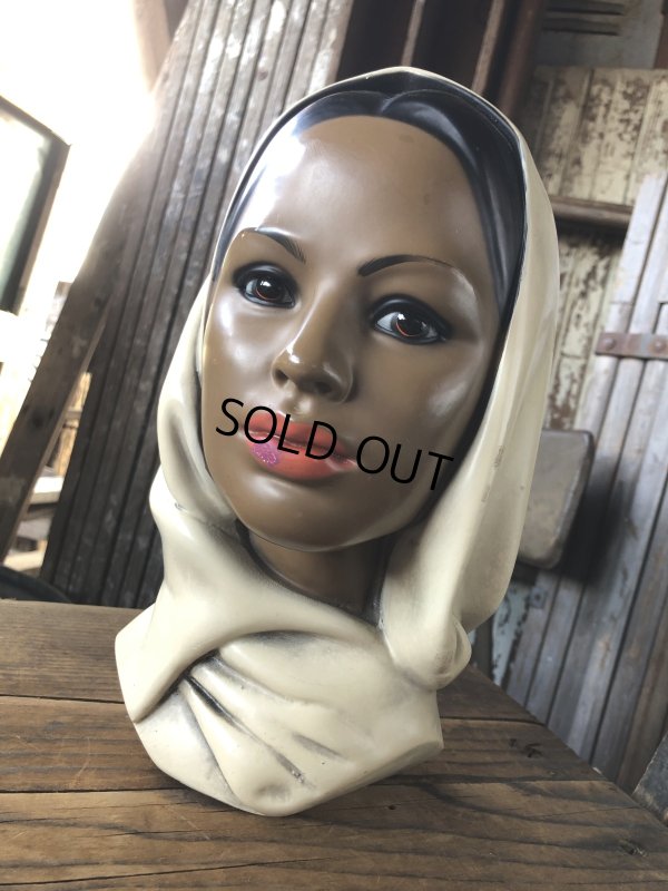 画像10: Vintage Mid-Century Marwal Chalkware Head Bust Statue (A089) 